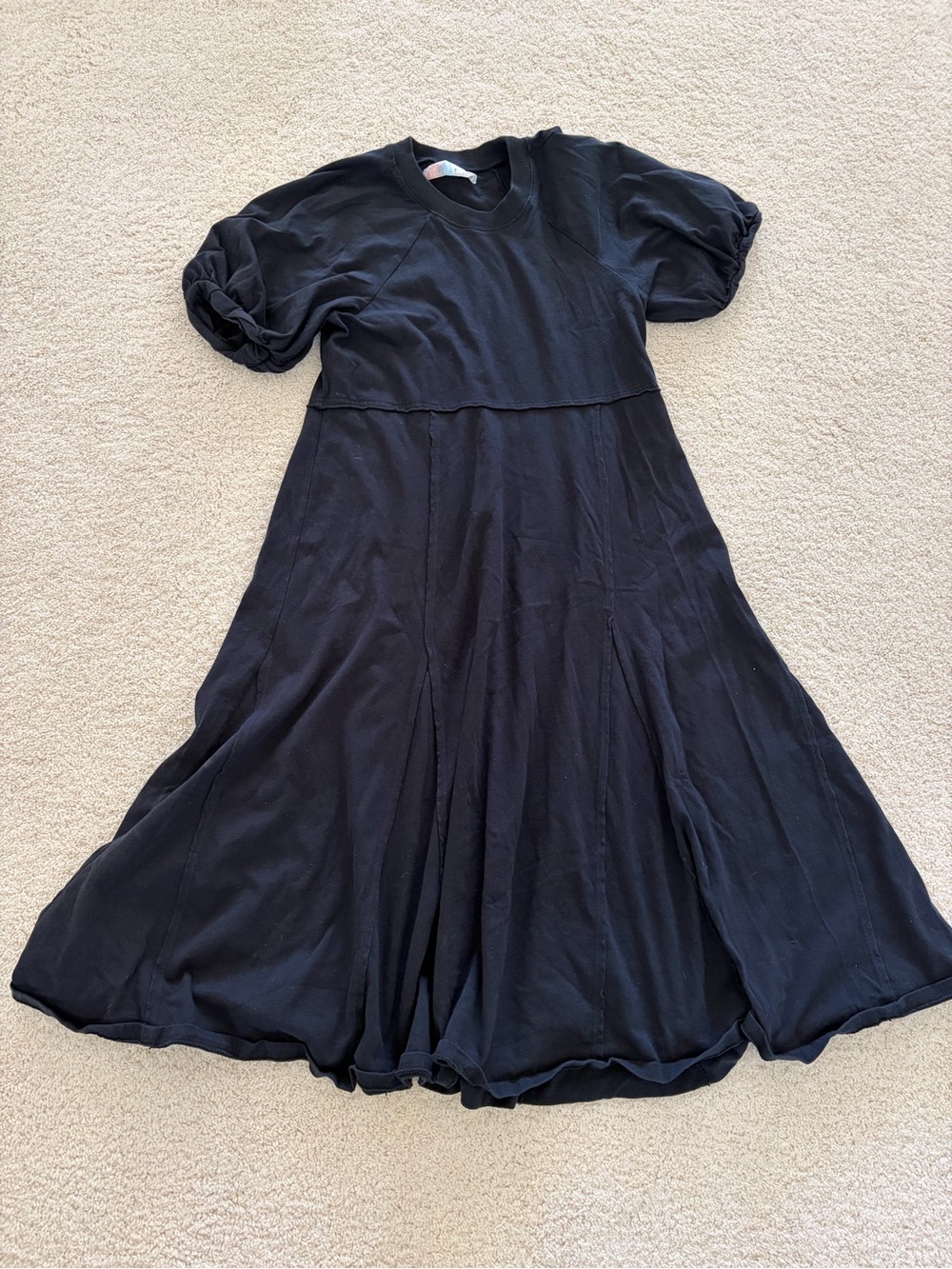 Free People Beach August Nights Black Puff-Sleeve Maxi Dress - Picture 5 of 6